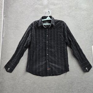 VINTAGE Fender By Rock & Roll Religion Men Button Up Shirt L Cross Grunge Y2K